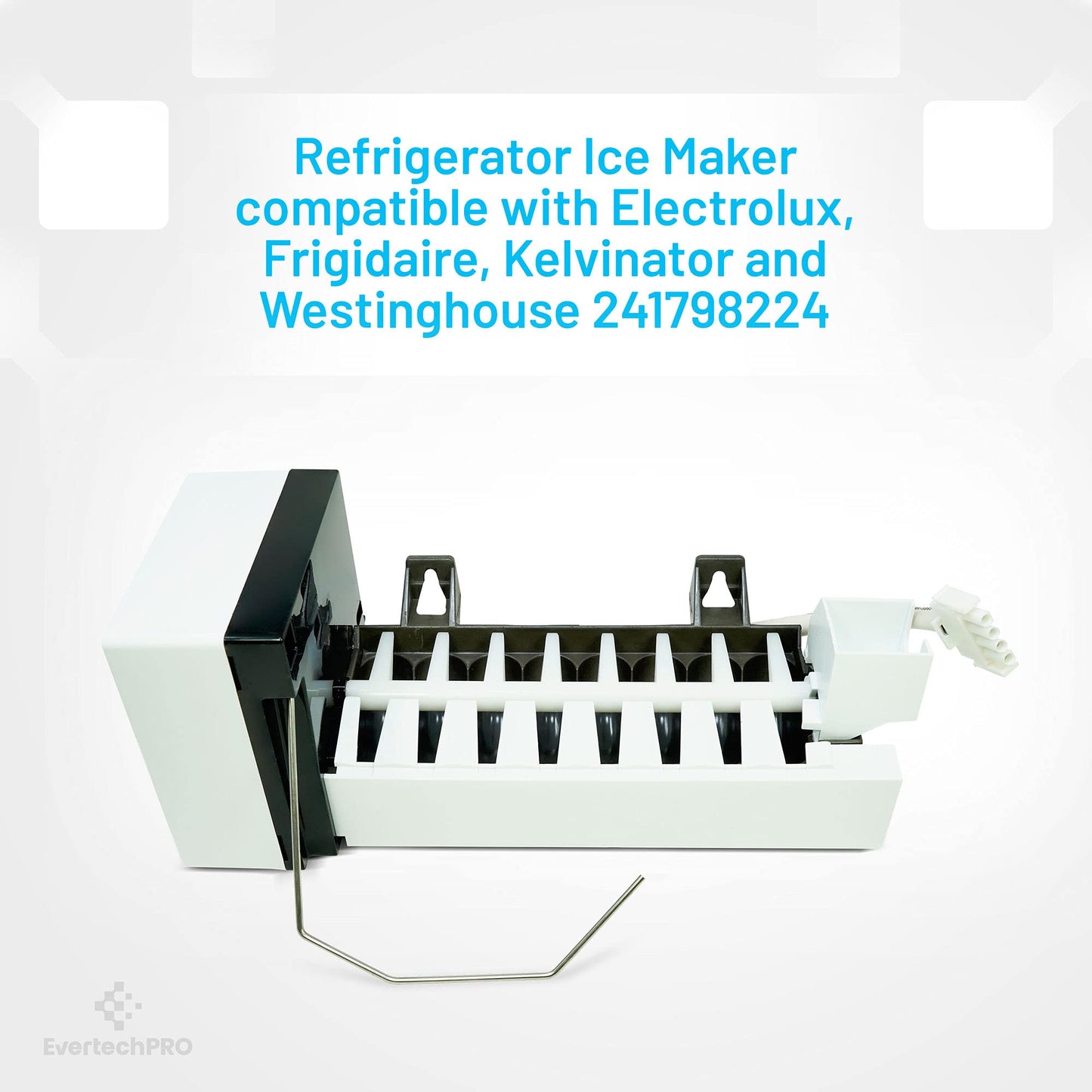 EvertechPRO 241798224 Icemaker W/Cover Replacement for Frigidaire Appliance 241798201 241642501 5304445222 5304456669