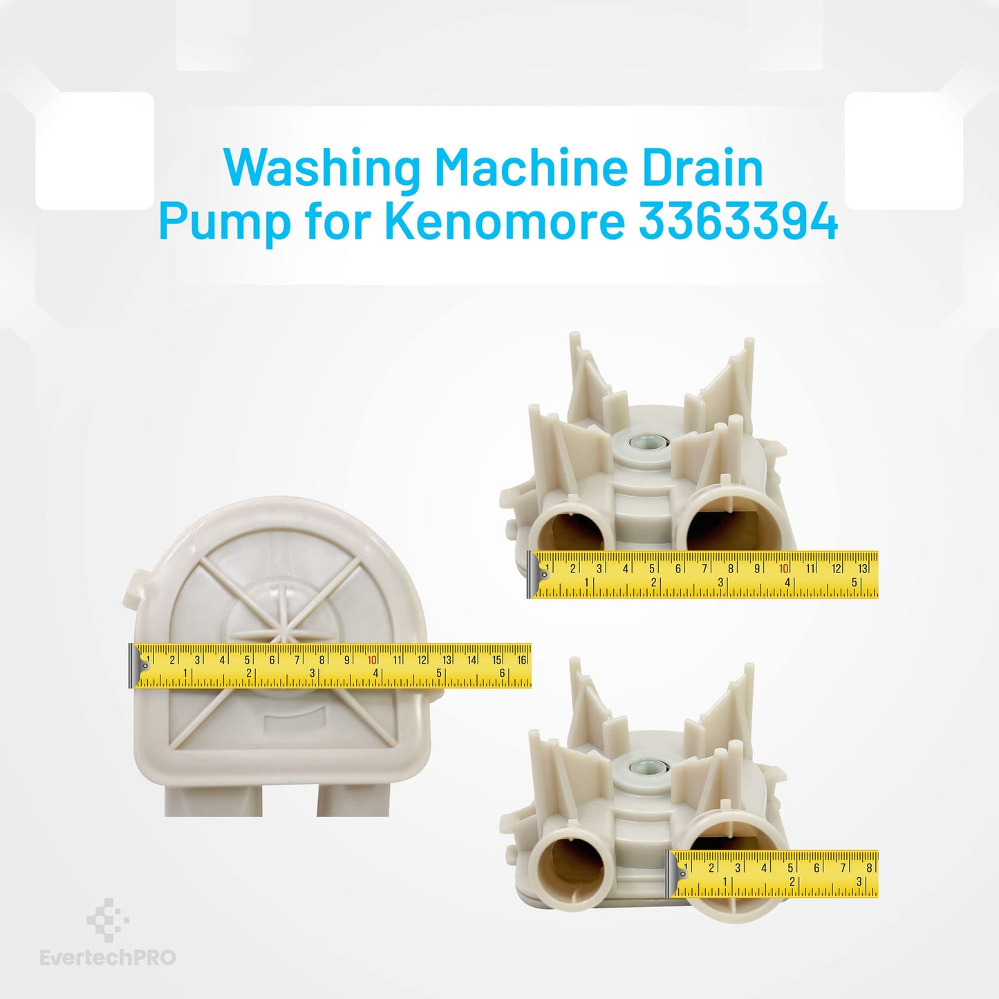 EvertechPRO 3363394 Washer Pump Replacement for Whirlpool WP3363394
