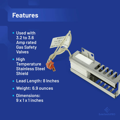 EvertechPRO 00492431 Ignition Device Replacement for Thermador Range 1107469 20-01-500 487383 492431