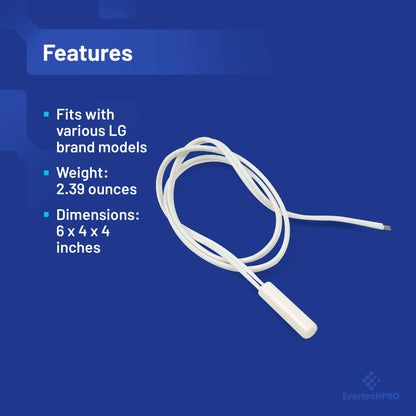 EvertechPRO WR55X10025 Temperature Sensor Replacement for GE Refrigerator 914093 AH304103 EA304103 PS304103