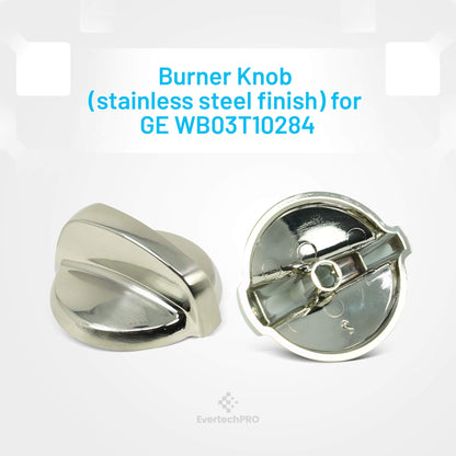 EvertechPRO WB03T10284 Knob Infinite (Ss) Replacement for GE Range 1373043 AH2321076 EA2321076 PS2321076
