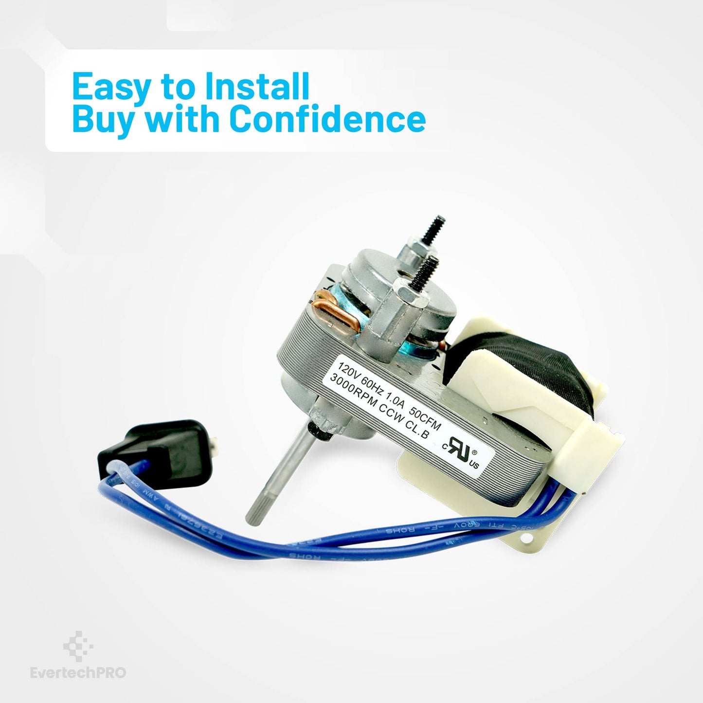 EvertechPRO Appliance Motor Replacement for Broan S97012038 97012038 1172611 97008511 97008512