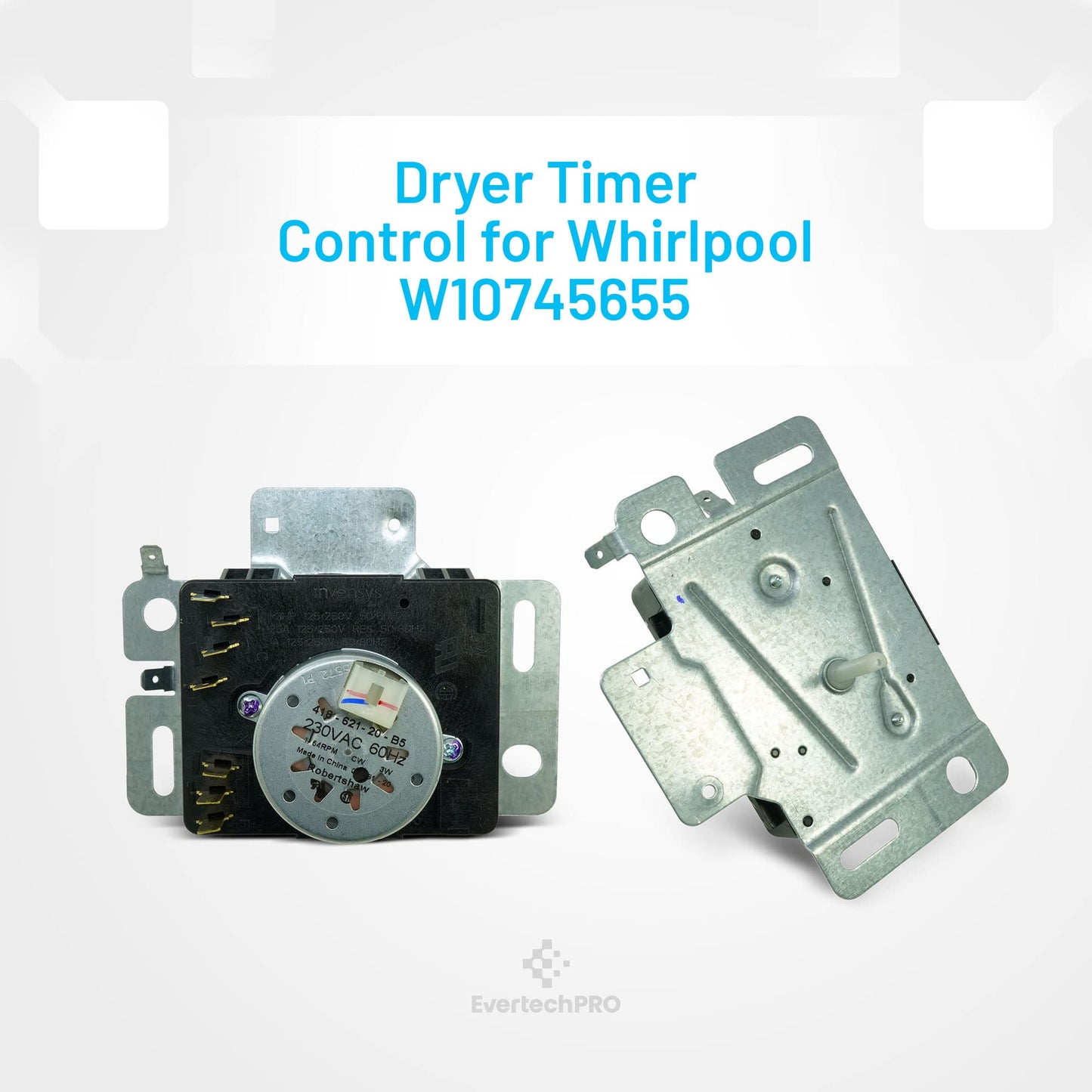 EvertechPRO Appliance Timer Replacement for Whirlpool W10857612 W10436308 WPW10436308