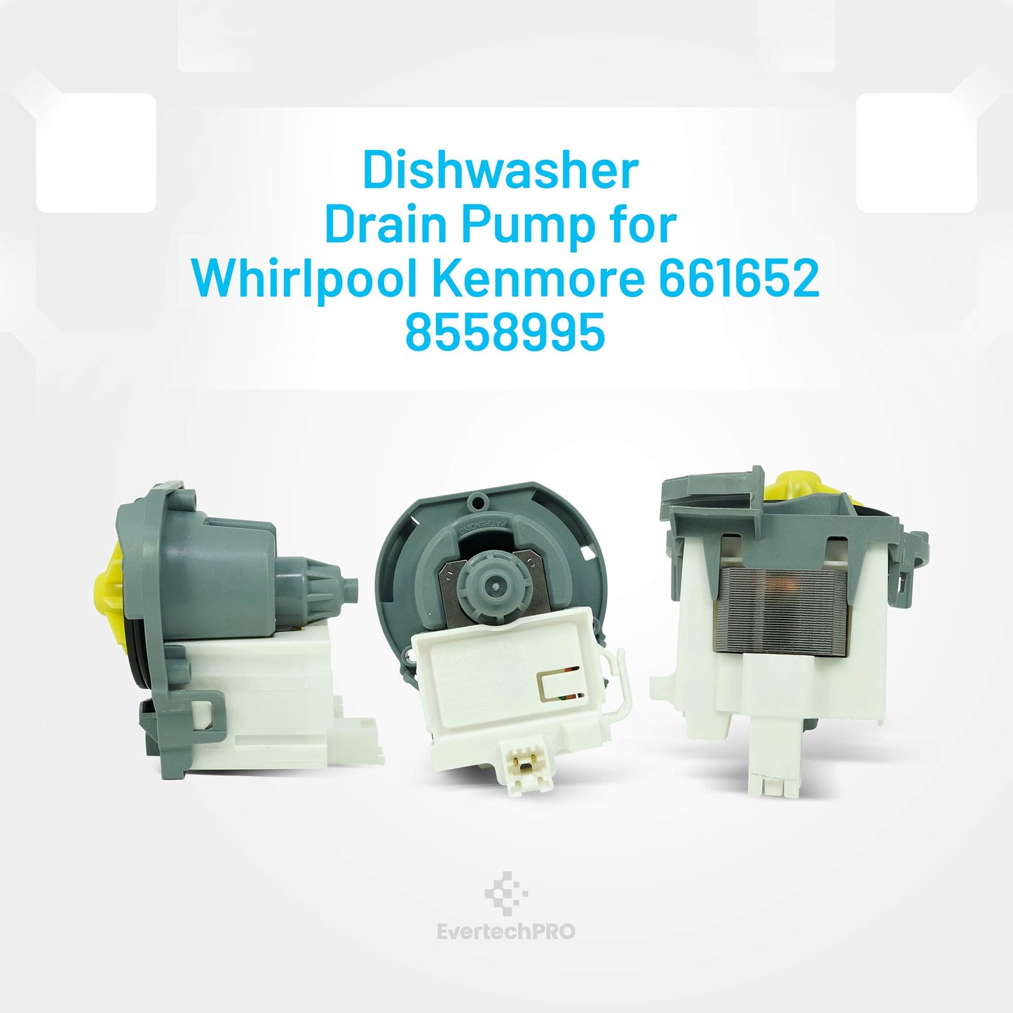EvertechPRO W10348269 Pump-Drain Replacement for Whirlpool Dishwasher 8558995 661662 W10158351 8565839