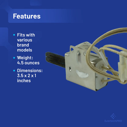 EvertechPRO Range Ignitor Replacement for 316489400 1197384 316428500 316428501 5304462661 7316489400