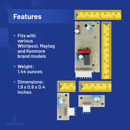 EvertechPRO W10757851 Refrigerator Refrigerator P. C. Board Kit Replacement for Whirlpool 4389102 2198585 2198586 2220398 2220402