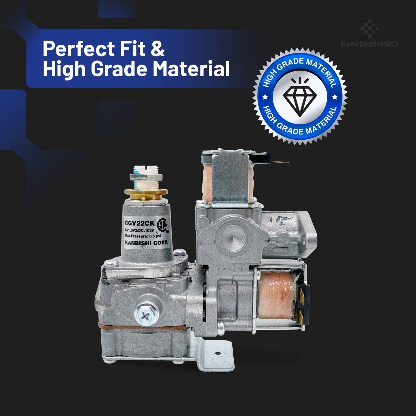 EvertechPRO 5221EL2002A Gas Burner Valve Assembly Replacement for LG Dryer 5221EL2004A 1266848 5221EL2002C AH3527449