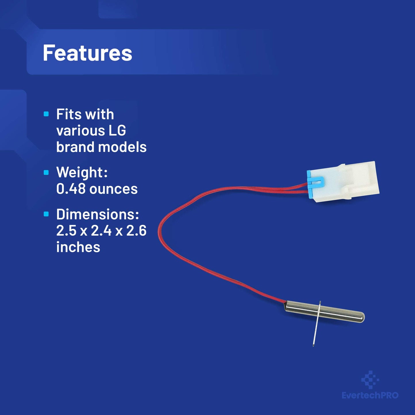 EvertechPRO 6323EL2001B Thermistor Assembly Replacement for LG Dryer 1268206 6323EL2001H AH3529026 EA3529026