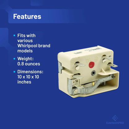 EvertechPRO Range Infinite Switch Control Replacement for Whirlpool 7403P372-60 7403P239-60 7403P239-60 2275 AH2089438 EA2089438
