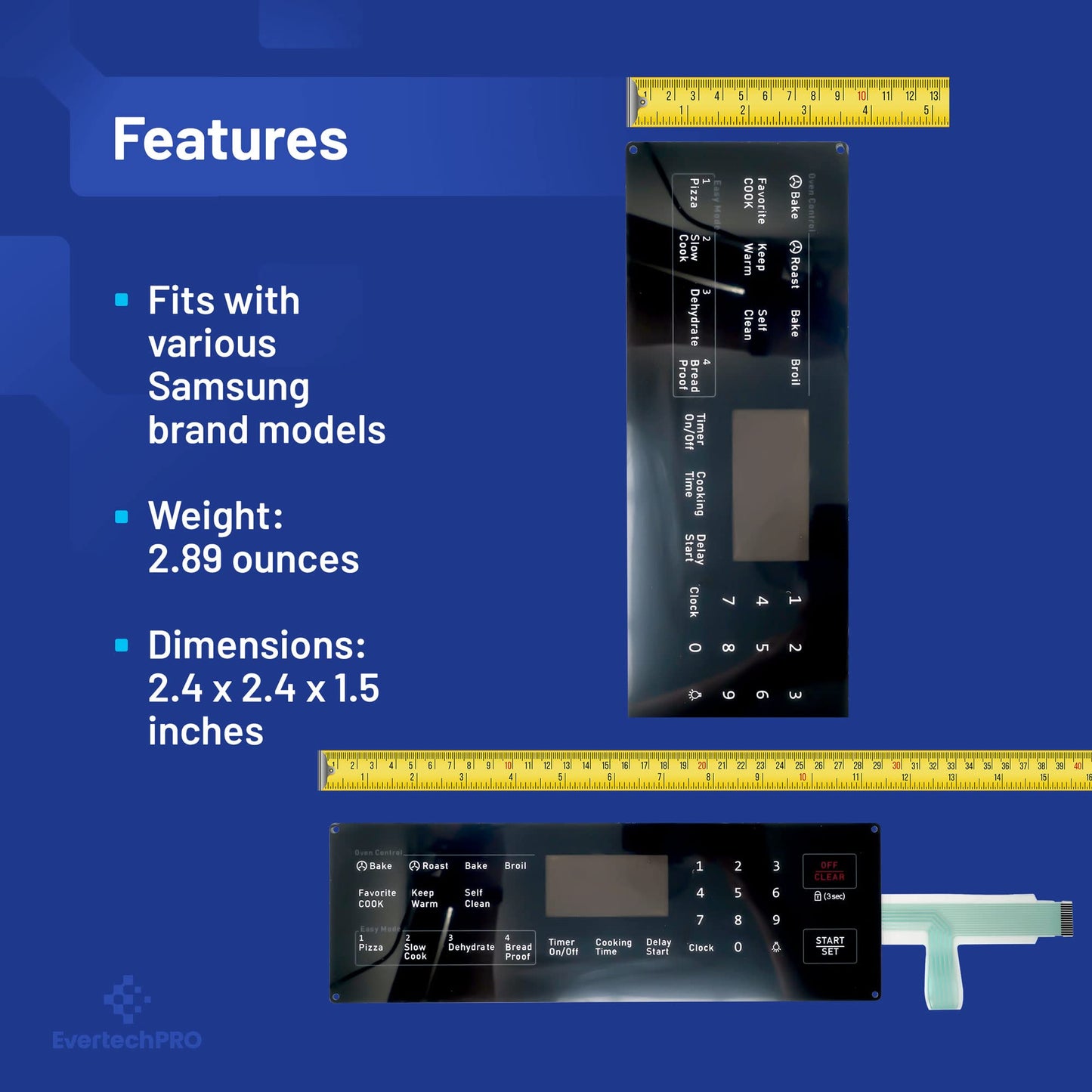 EvertechPRO Appliance Membrane Switch Replacement for Samsung DG34-00027B PS11735749 DG34-00027A