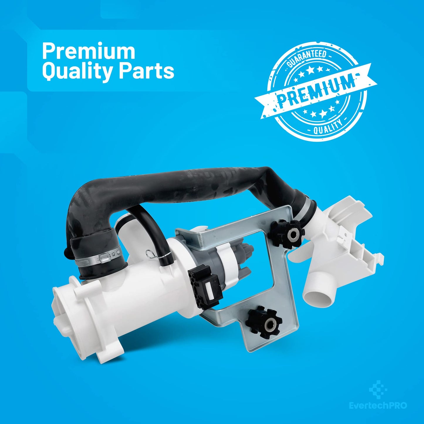 EvertechPRO DC96-01700A Washer Drain Pump Assembly Replacement for Samsung 1863223