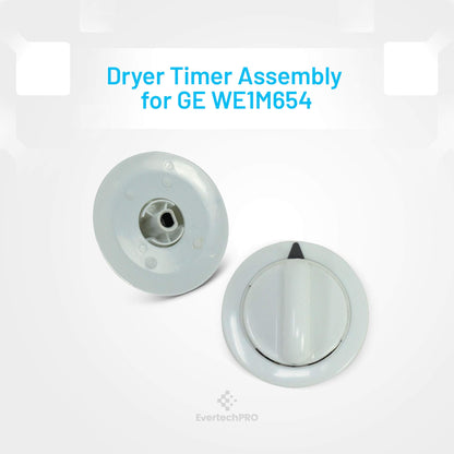 EvertechPRO WE1M654 Dryer Timer Knob Assembly Replacement for GE Dryer WE1M668 WE1M443 1264290 AH1482197