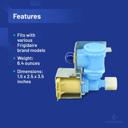 EvertechPRO Refrigerator Water Valve Replacement for Frigidaire 218859701 452316 AH429085 EA429085 PS429085