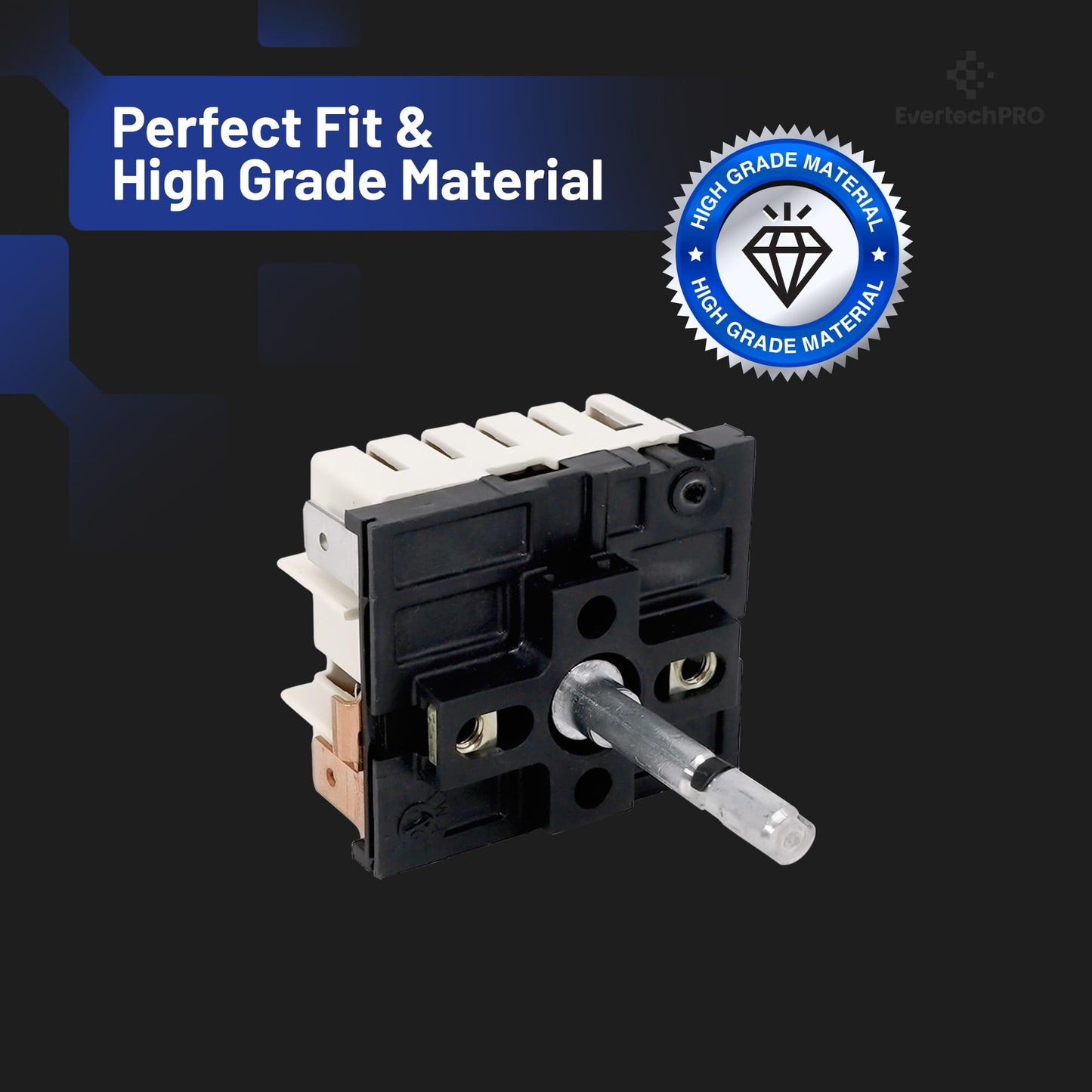 EvertechPRO WB24X40331 WB24X22341 Cooktop Infinite Control Switch Replacement for GE