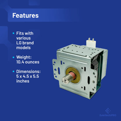 EvertechPRO 6324W1A001L Magnetron Replacement for LG Microwave 6324W1A001H 6324W1A001A 6324W1A001B 6324W1A001E