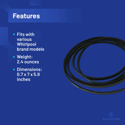 EvertechPRO 661570 Dryer Drum Belt Replacement for Whirlpool Dryer 2925 3387610 3389728 3393999