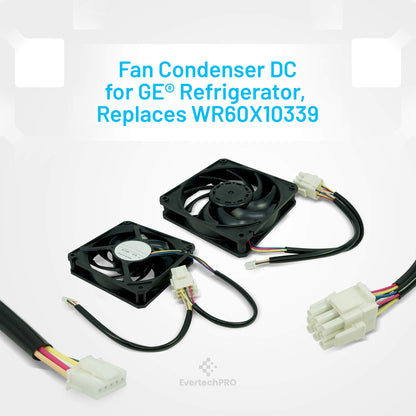 EvertechPRO WR60X10358 Fan Condenser Dc Replacement for GE Refrigerator WR60X10339