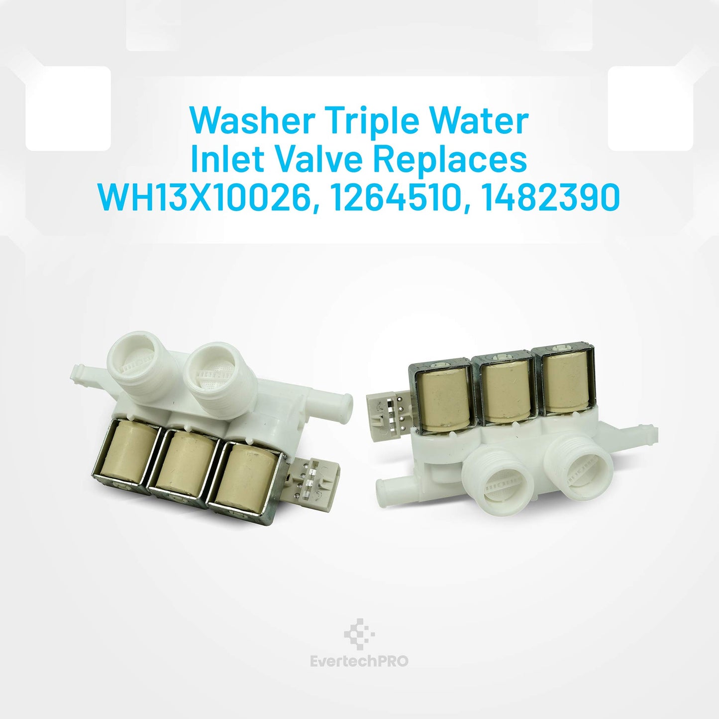 EvertechPRO WH13X10026 Triple Water Valve Replacement for GE Washer 1264510 AH1482390 EA1482390 PS1482390