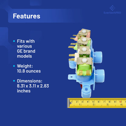 EvertechPRO WH13X26637 Washer Water Valve for GE WH13X24058