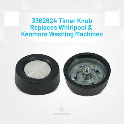 EvertechPRO 3362624 Washer Timer Knob Pack of 2 Replacement for Whirlpool Washer 2947 3350971 3350972 3353309