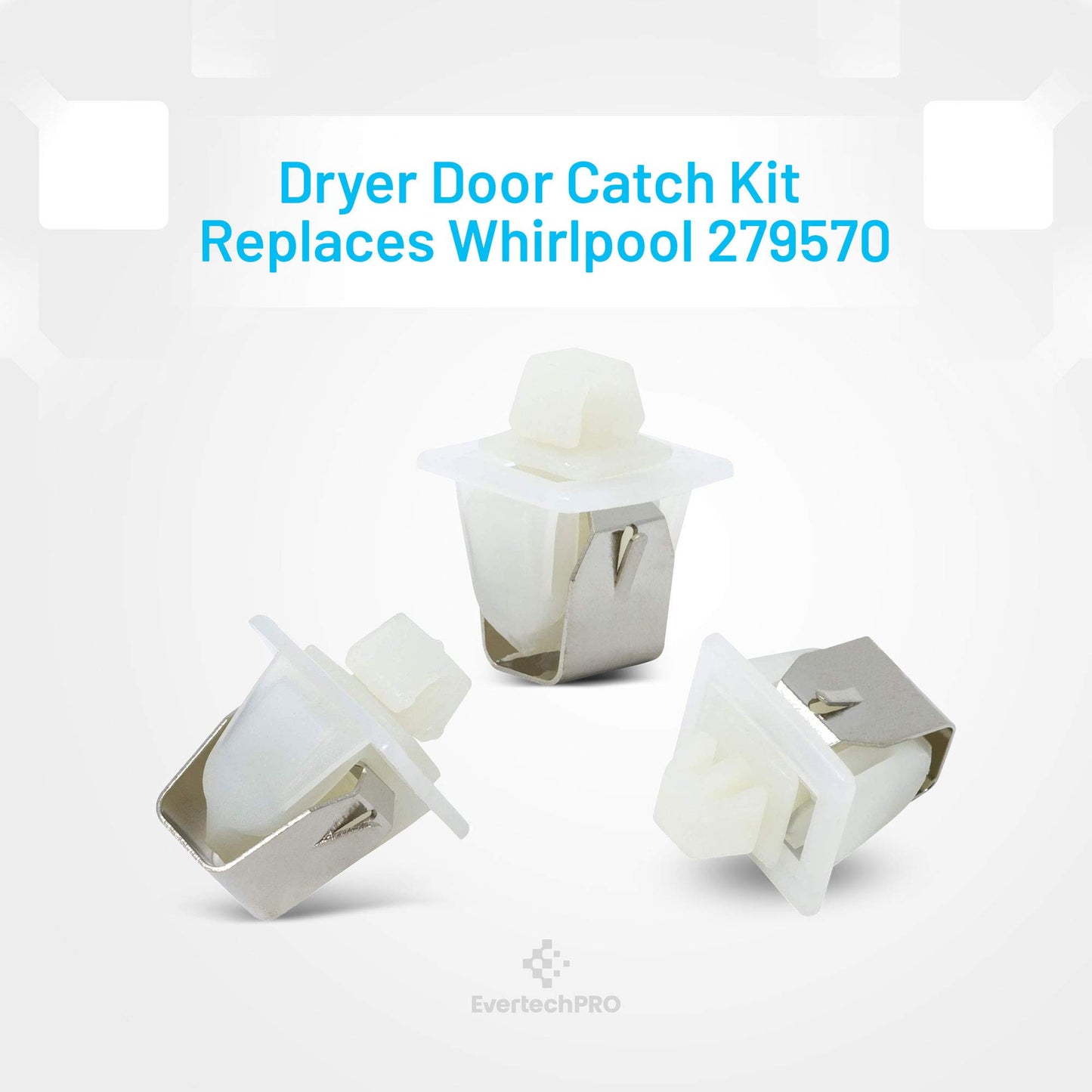 EvertechPRO 279570 Door Latch Kit Replacement for Whirlpool Dryer 3392538 3398175 14205029 14205577