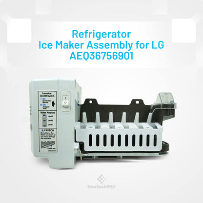 EvertechPRO AEQ36756901 Ice Maker Assembly Replacement for LG Kenmore Refrigerator 1396369 5989JB0001A AH3532293 EA3532293