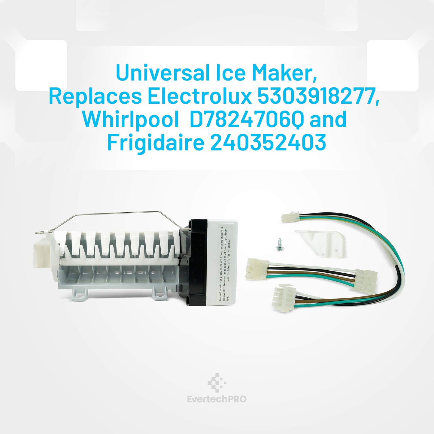 EvertechPRO 5303918277 Replacement Icemaker Replacement for Frigidaire Refrigerator 218226700 218699501 218713500 240352401