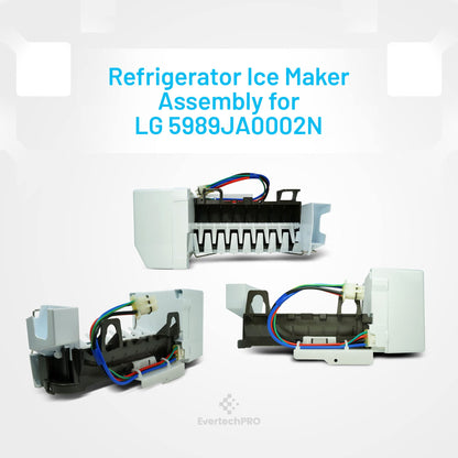 EvertechPRO 5989JA0002N Ice Maker AssemblyKit Replacement for LG Refrigerator 5989JA0002U 5989JA0002P 2650757