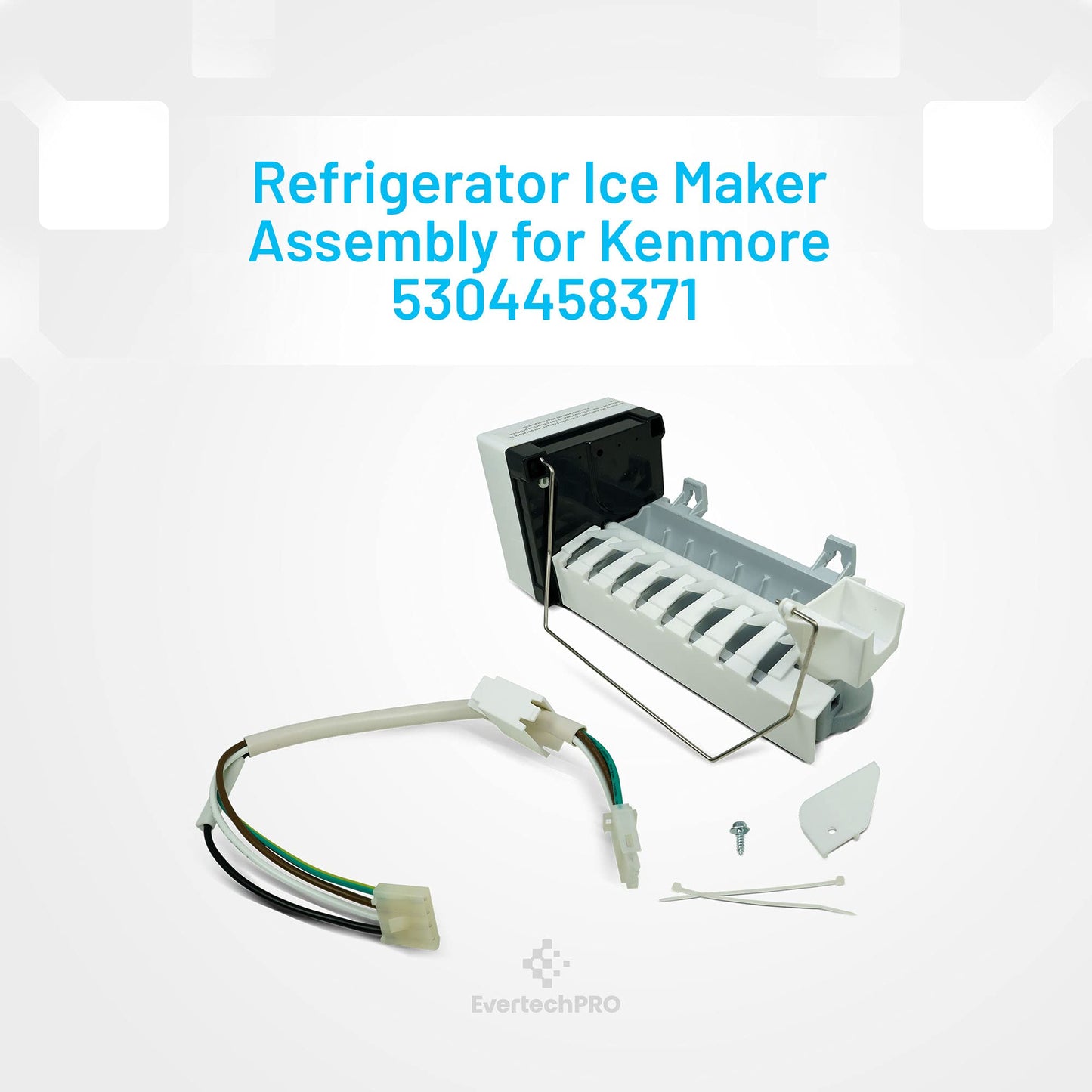 EvertechPRO 5304458371 Replacement Icemaker Replacement for Frigidaire Refrigerator 240352409 240352407 240352411 1198681