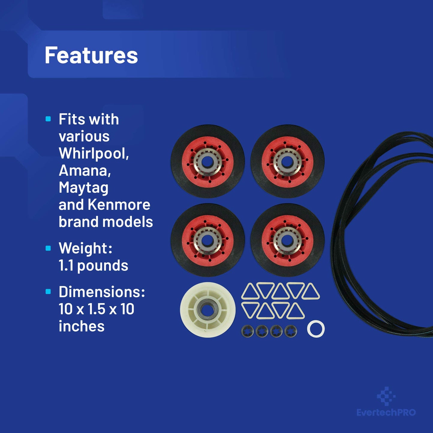EvertechPRO 4392067 Dryer Repair Kit Replacement for Whirlpool Dryer 587637 80047 AH373088 EA373088