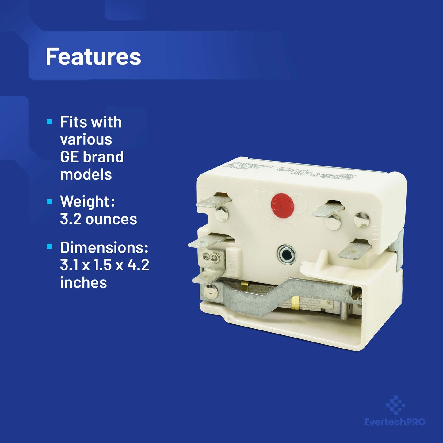 EvertechPRO Range Surface Element Control Replacement for GE WB24T10145 (AP4343845) 1473850 AH1765835 EA1765835