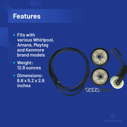 EvertechPRO 4392065 Dryer Repair Kit 29" Replacement for Whirlpool Dryer 279435 279436 279708 279709