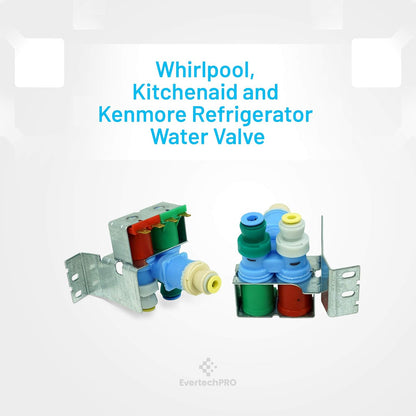 EvertechPRO W10408179 4389177 IMV-708 Water Inlet Valve Original Version Replacement for Whirlpool Refrigerator AP5263471 PS3497634 WV8179