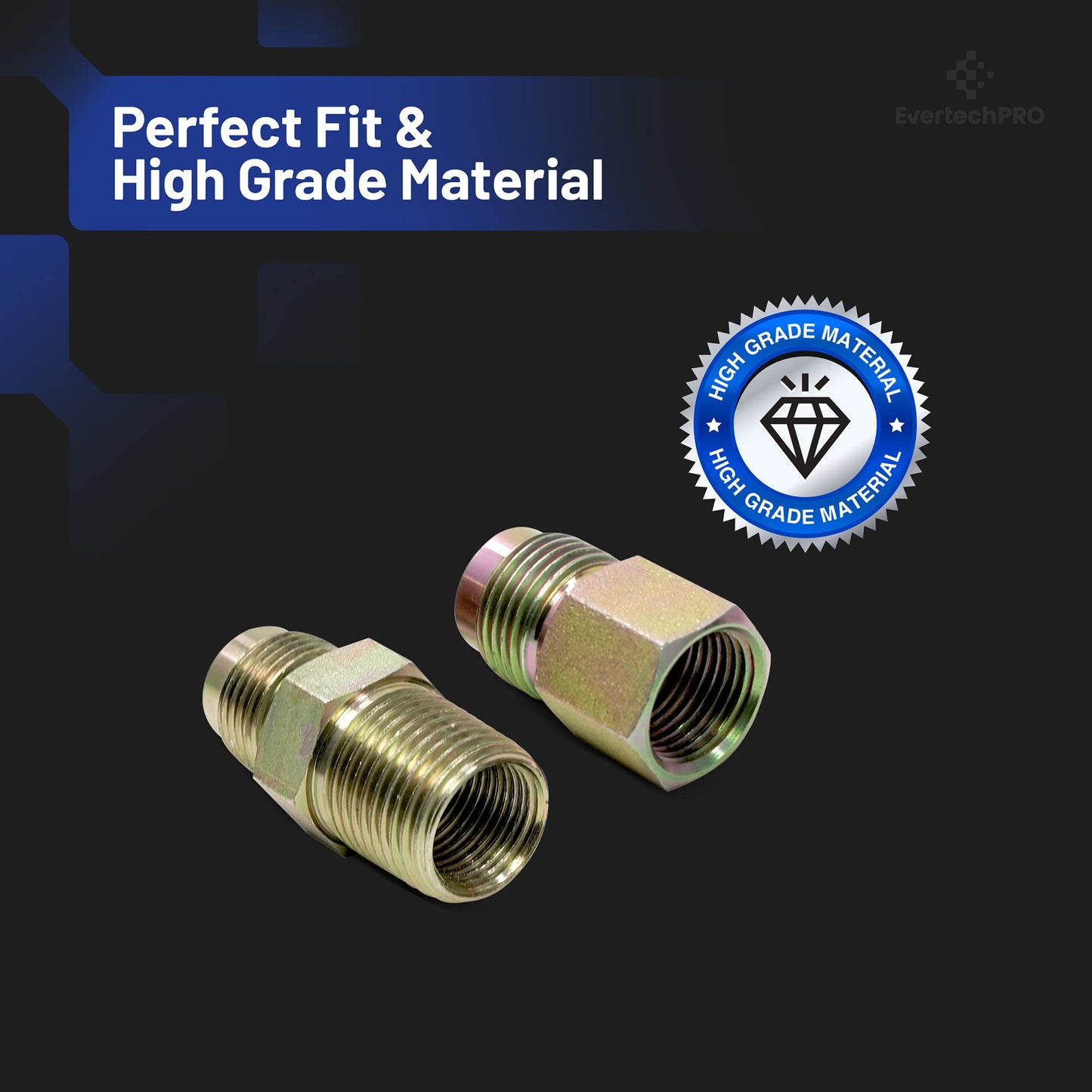 EvertechPRO 58690 4ft Gas Connector Hose Kit With 1/2” MIP x 3/8” FIP for Gas Appliances including Gas Dryer and Water Heater 48” Stainless Steel