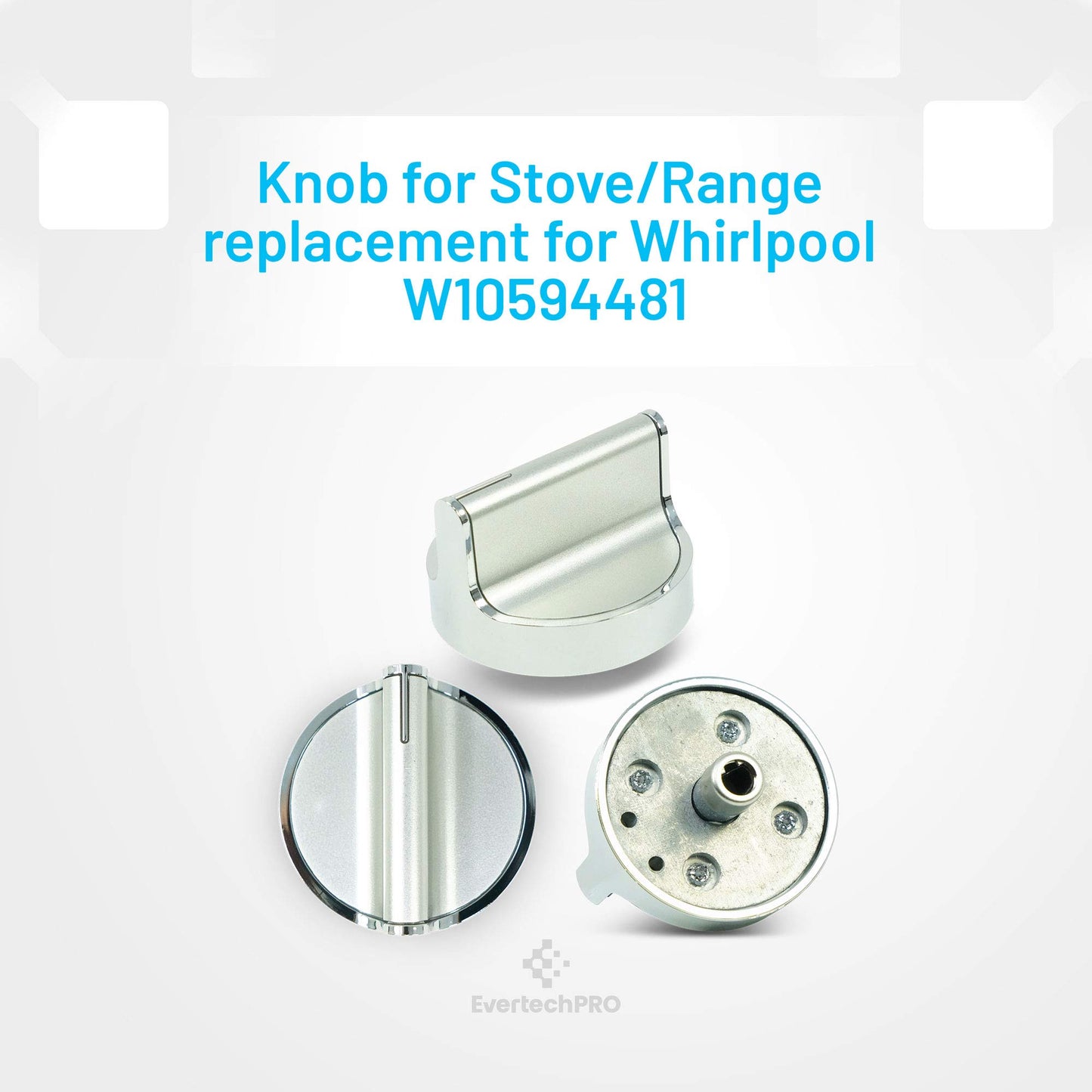EvertechPRO W10594481 Knob Pack of 5 Replacement for Whirlpool Range W10594481