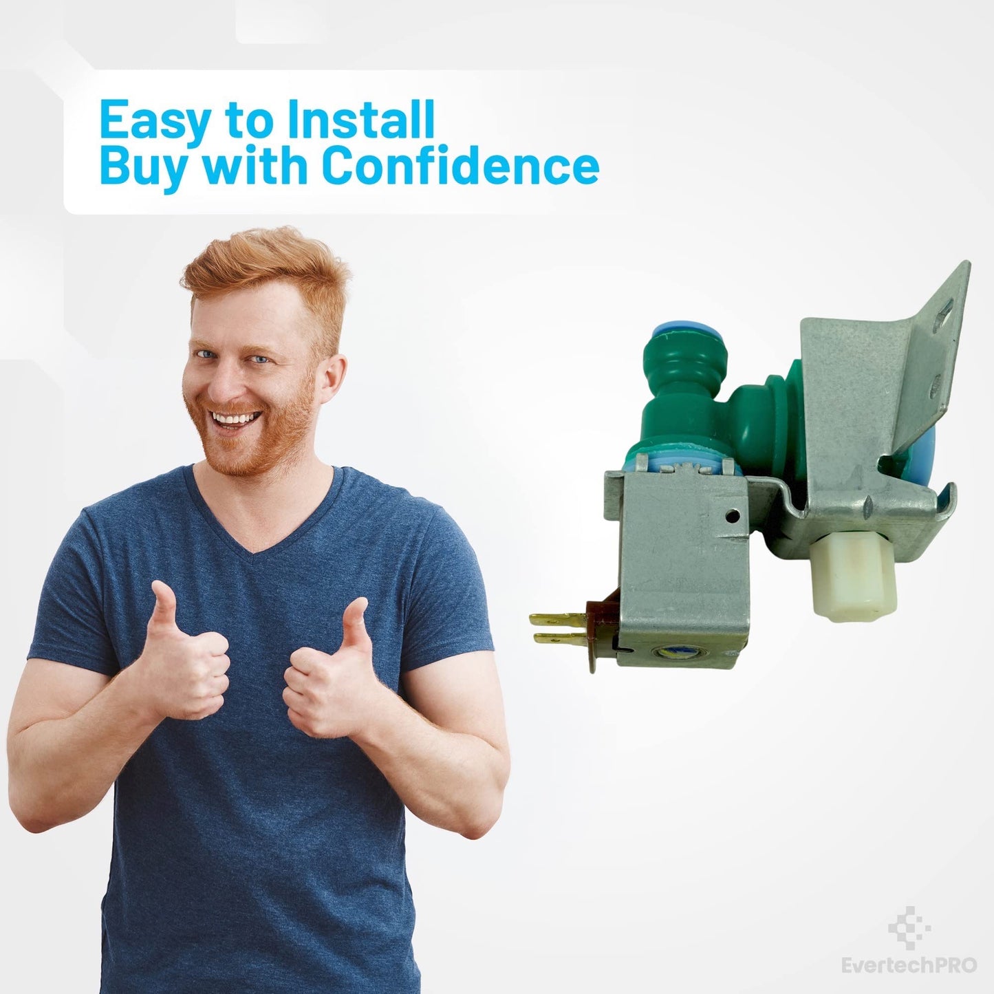 EvertechPRO W10238100 Refrigerator Water Valve for WPW10238100 W10498992 Original Version