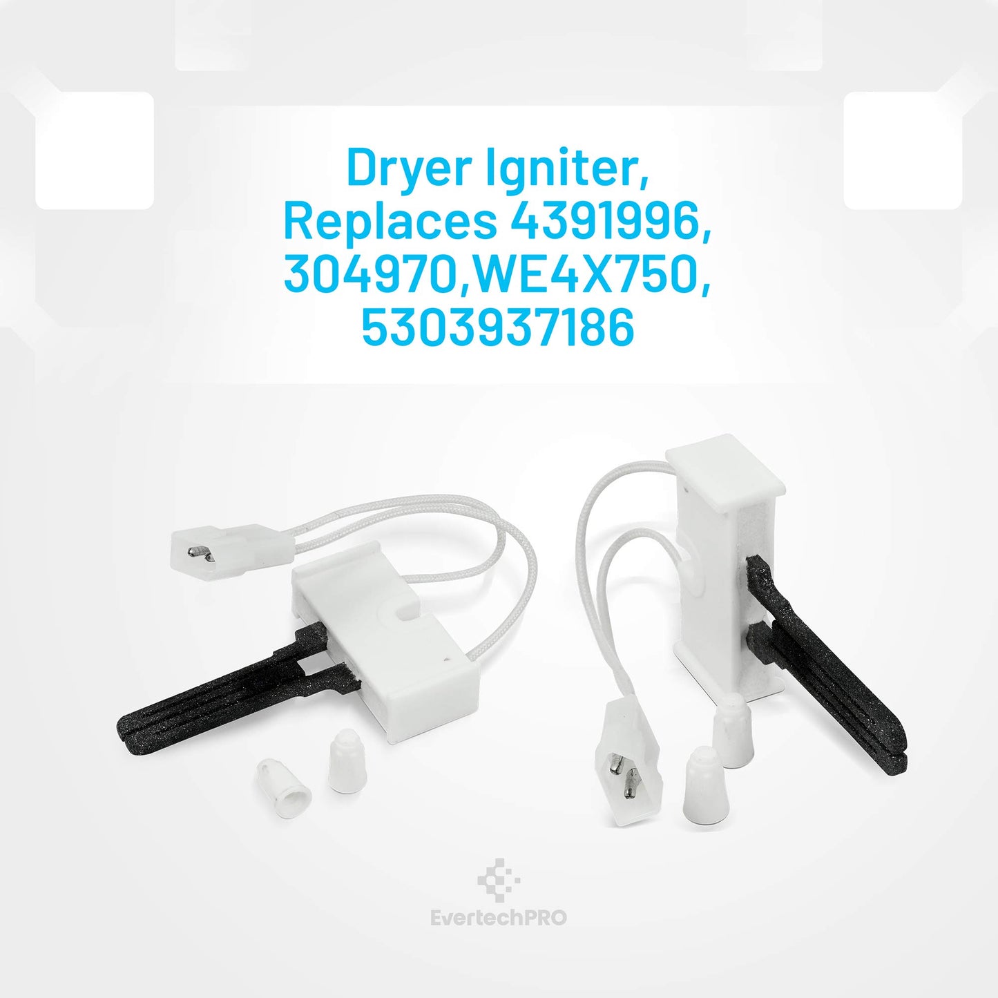 EvertechPRO 4391996 Flat Style Dryer Igniter Replacement for Admiral Dryer 304970 14211282 3-4970 3018