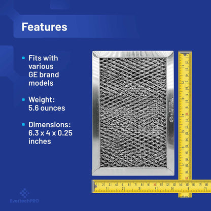 EvertechPRO WB02X10776 Microwave Charcoal Filter for GE WB02X33061 WB2X10776 PM02X10776 2 Pack