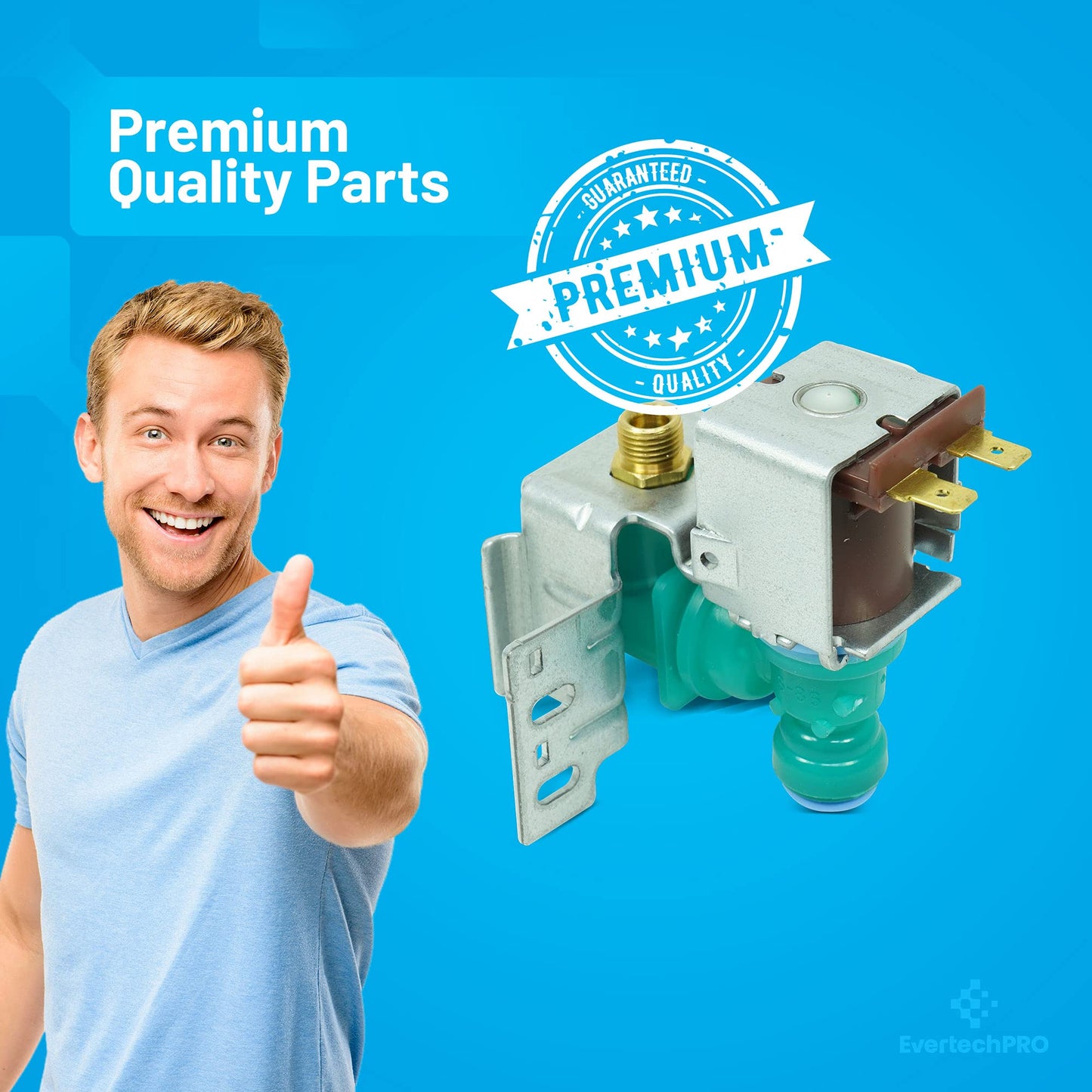 EvertechPRO W10498990 Inlet Valve Replacement for Whirlpool Refrigerator 2188784 W10342318 2219594 2210515