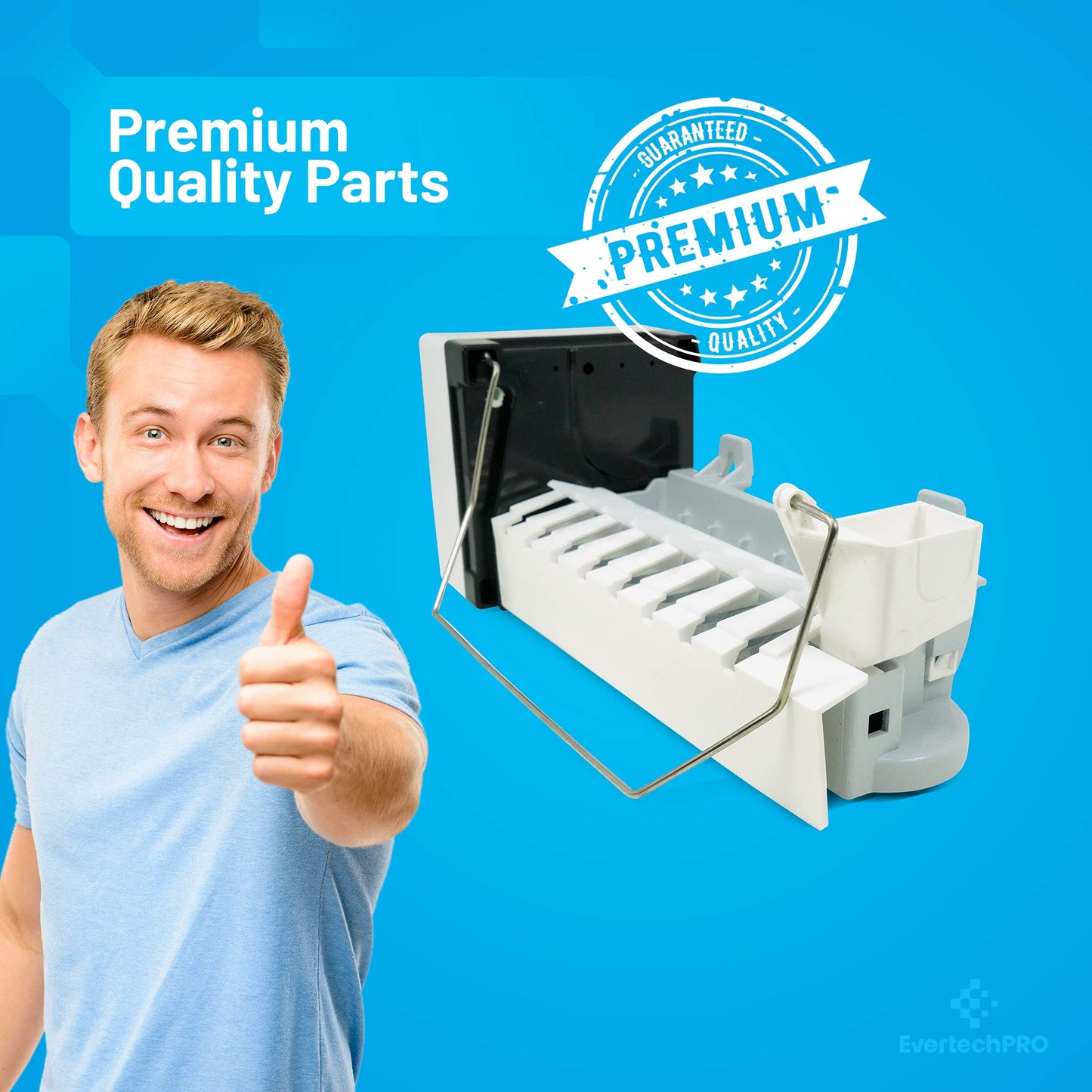 EvertechPRO 5303918277 Replacement Icemaker Replacement for Frigidaire Refrigerator 218226700 218699501 218713500 240352401