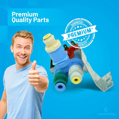 EvertechPRO W10408179 4389177 IMV-708 Water Inlet Valve Original Version Replacement for Whirlpool Refrigerator AP5263471 PS3497634 WV8179