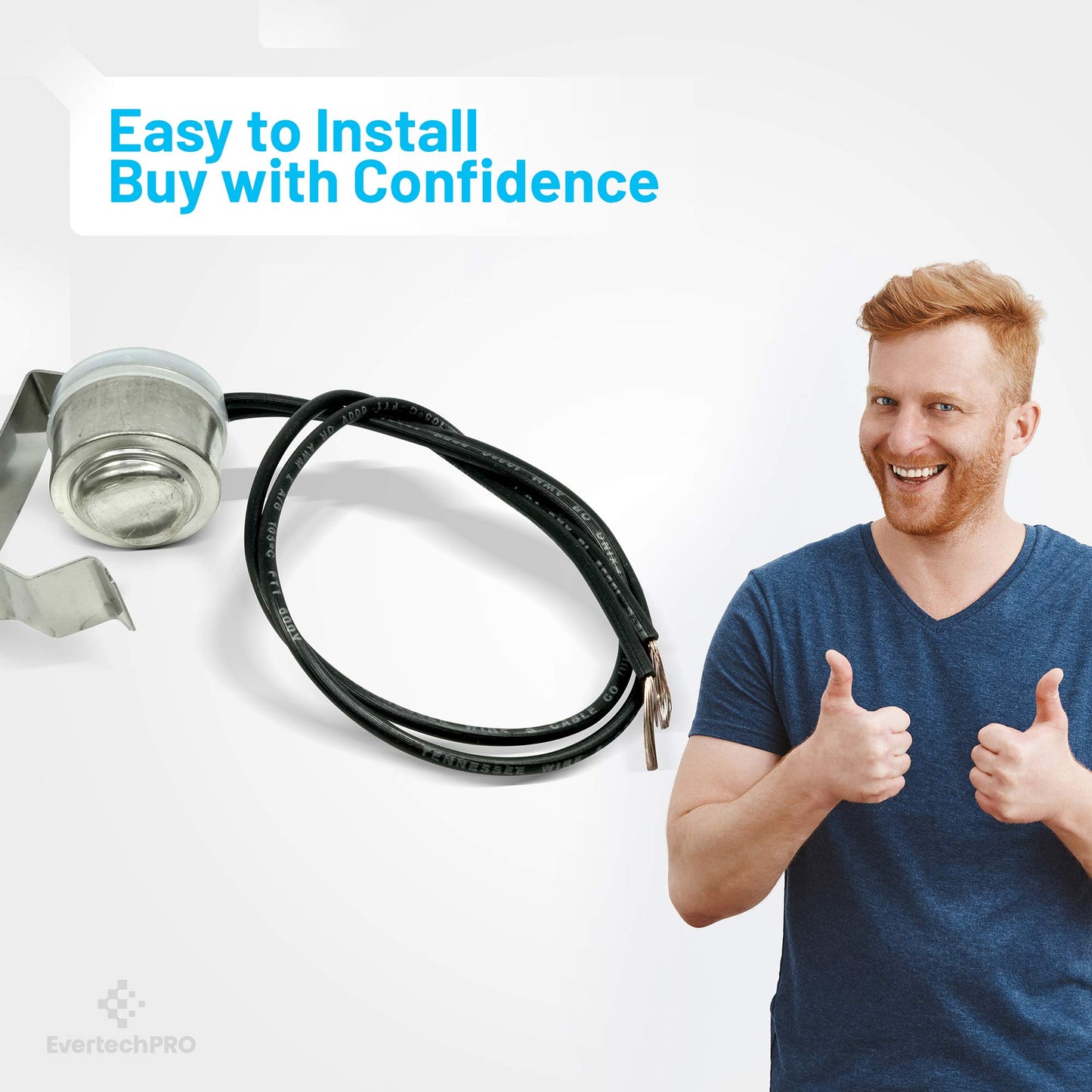 EvertechPRO SFPC 5303279149 5303015195 5303279266 Defrost Thermostat Replacement for Frigidaire Refrigerator Opens 35F Close 50F Fit up to 7/8 O.D. tubing