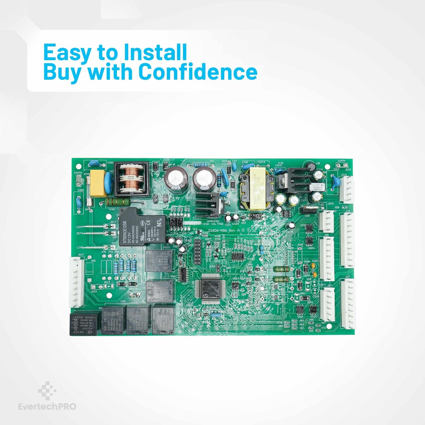 EvertechPRO WR55X10942C Refrigerator Main Control Board Replacement for GE WR55X10942 WR55X10335 WR55X10151 1531075