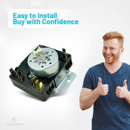 EvertechPRO W10185981 Timer Replacement for Whirlpool Dryer 1481704 AH2348530 EA2348530 PS2348530