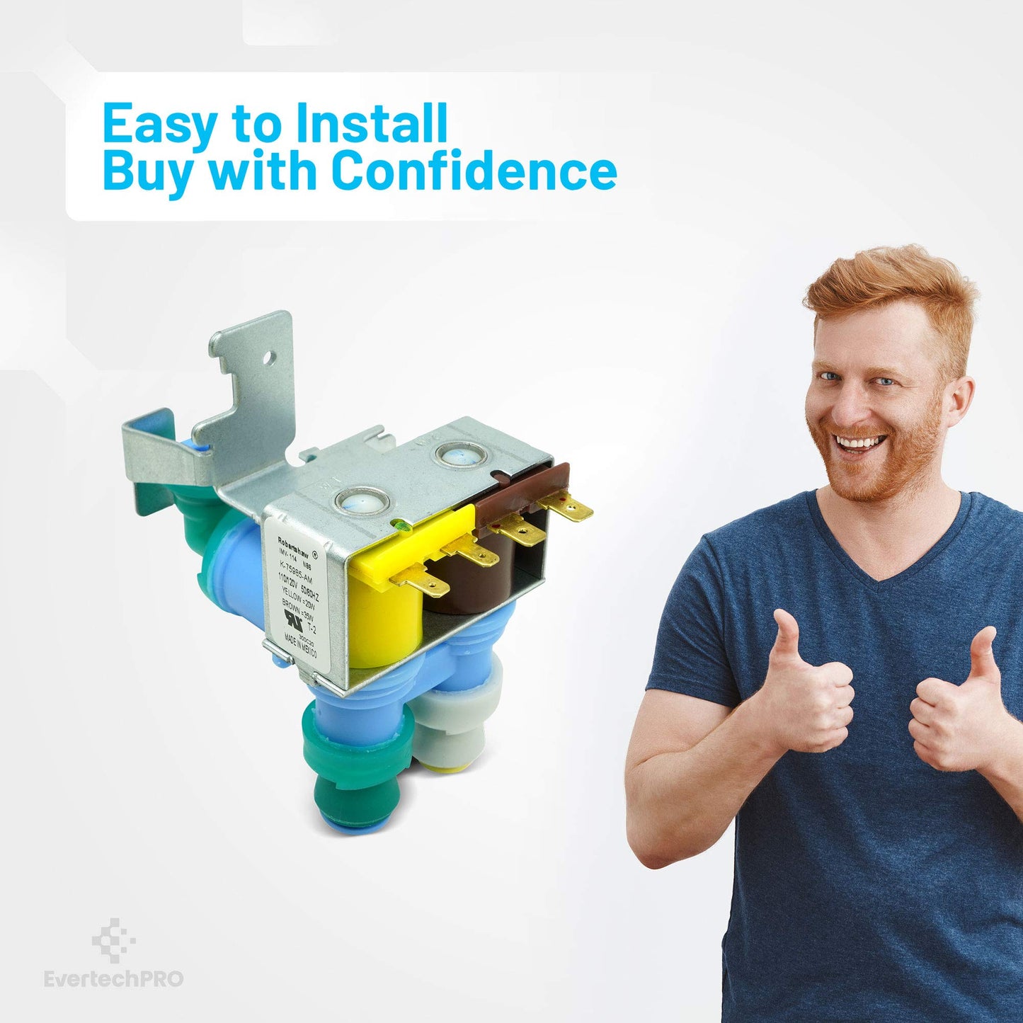 EvertechPRO Refrigerator Water Inlet Valve Replacement for Whirlpool 67005154 67005154 1071263 67003818 8208153