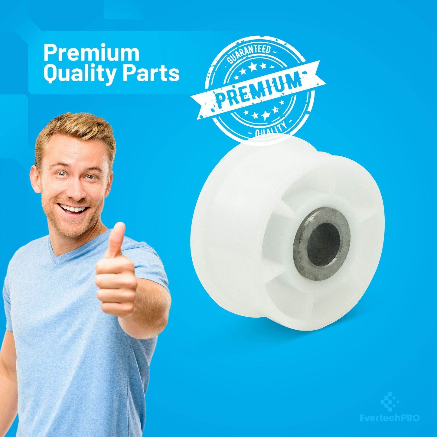 EvertechPRO DC97-07509B Idler Wheel Replacement for Samsung Dryer 2075486 DC66-00402A