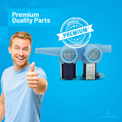 EvertechPRO WH13X10024 Washer Water Inlet Valve Replacement for GE Washer WH13X86 1159233 AH1155105 EA1155105