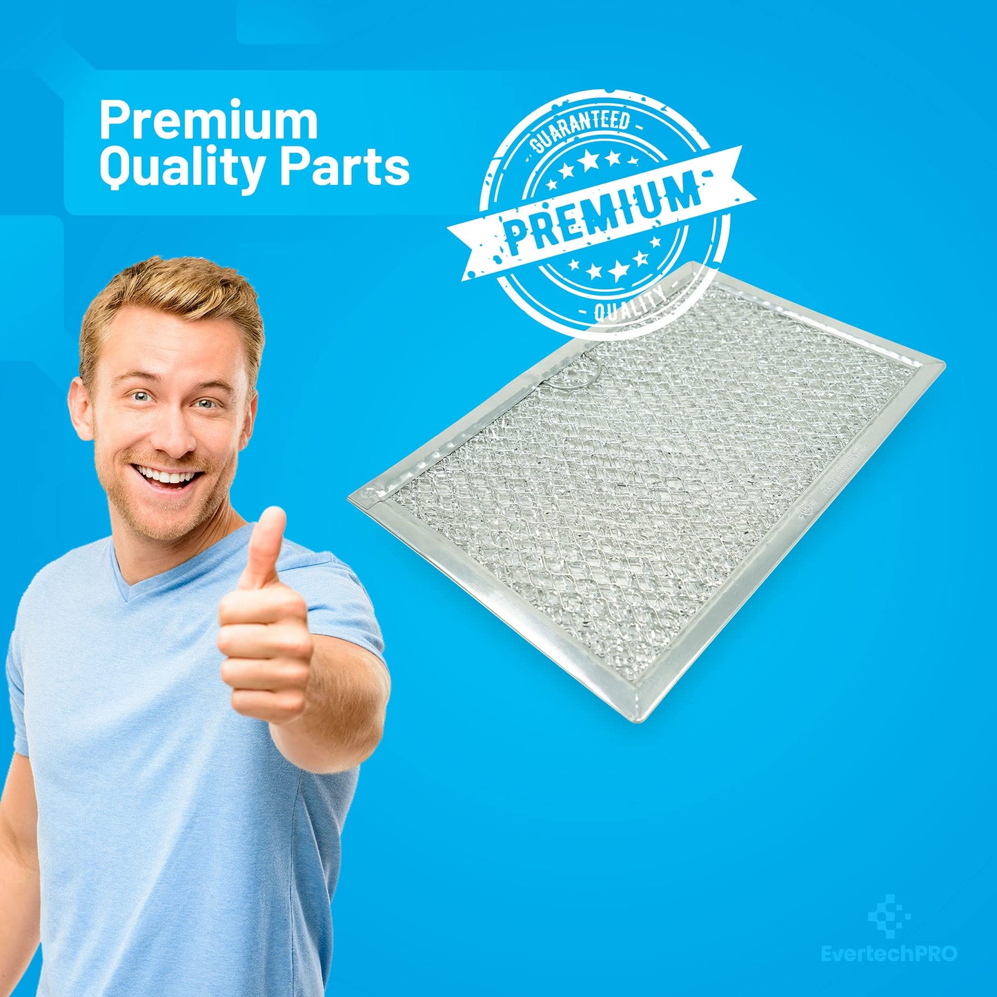 EvertechPRO 2 Pack Microwave Grease Filters Replacement for GE WB06X10608 (AP3883312) 1166430 AH1022452 EA1022452