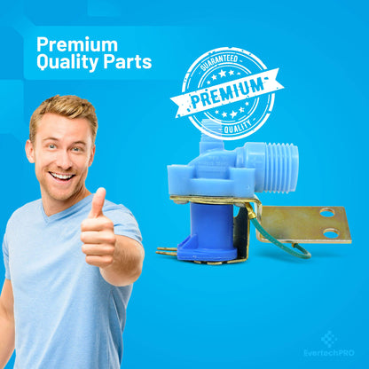 EvertechPRO Refrigerator Water Valve Single Replacement for Whirlpool 4318047 12001415 0054542 047195-08 1-16305