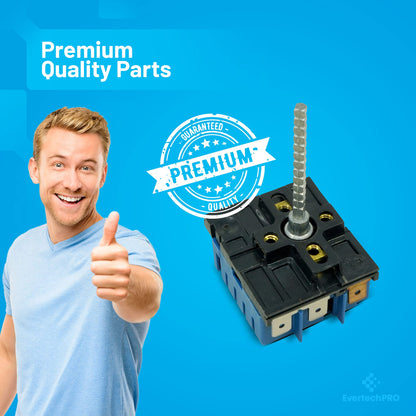 EvertechPRO 8203536 Infinite Switch Replacement for Whirlpool Range 903057-9010 535944 G50013539 G50013540 8203534 PJ030008 PJ030017